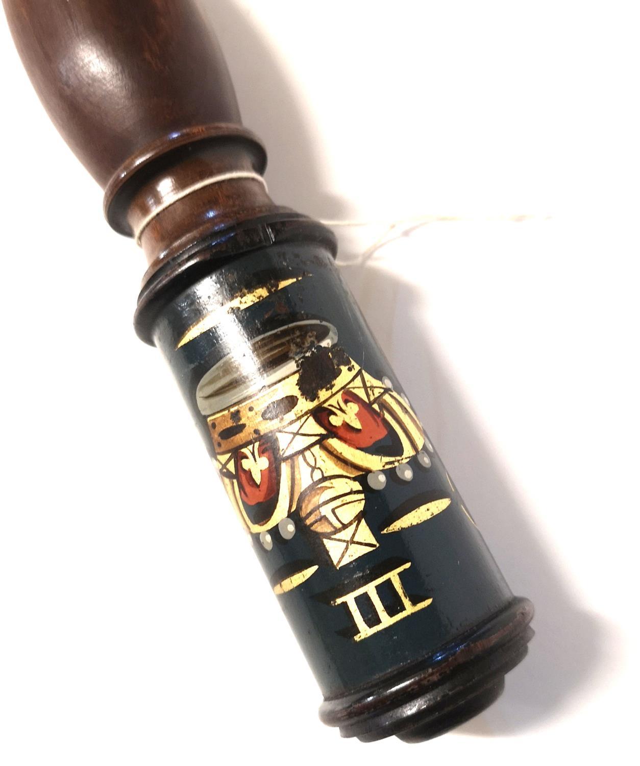 A GEORGE III WOODEN TIPSTAFF TRUNCHEON Hand painted with the Royal Cypher of King George III and - Image 2 of 5