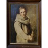 AN EARLY 20TH CENTURY CONTINENTAL SCHOOL OIL ON PANEL Portrait of a monk, unsigned, framed. (19cm