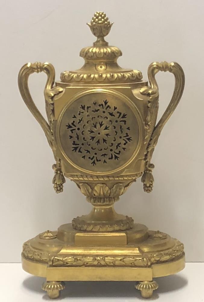 LEPAUTE LE ROY PARIS, A FINE 19TH CENTURY GILT BRONZE CLOCK In the form of a two handled trophy, - Image 2 of 3