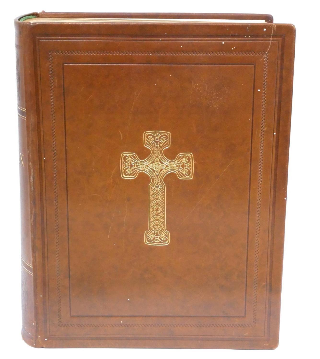 A WWI GERMAN LEATHER BOUND FAMILY BIBLE The frontice piece marked 'GAMLA TESTAMENT KANONISKA