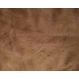 A PAIR OF QUALITY BEIGE VELVET LINED CURTAINS Plain design with cream lining. (each curtain approx