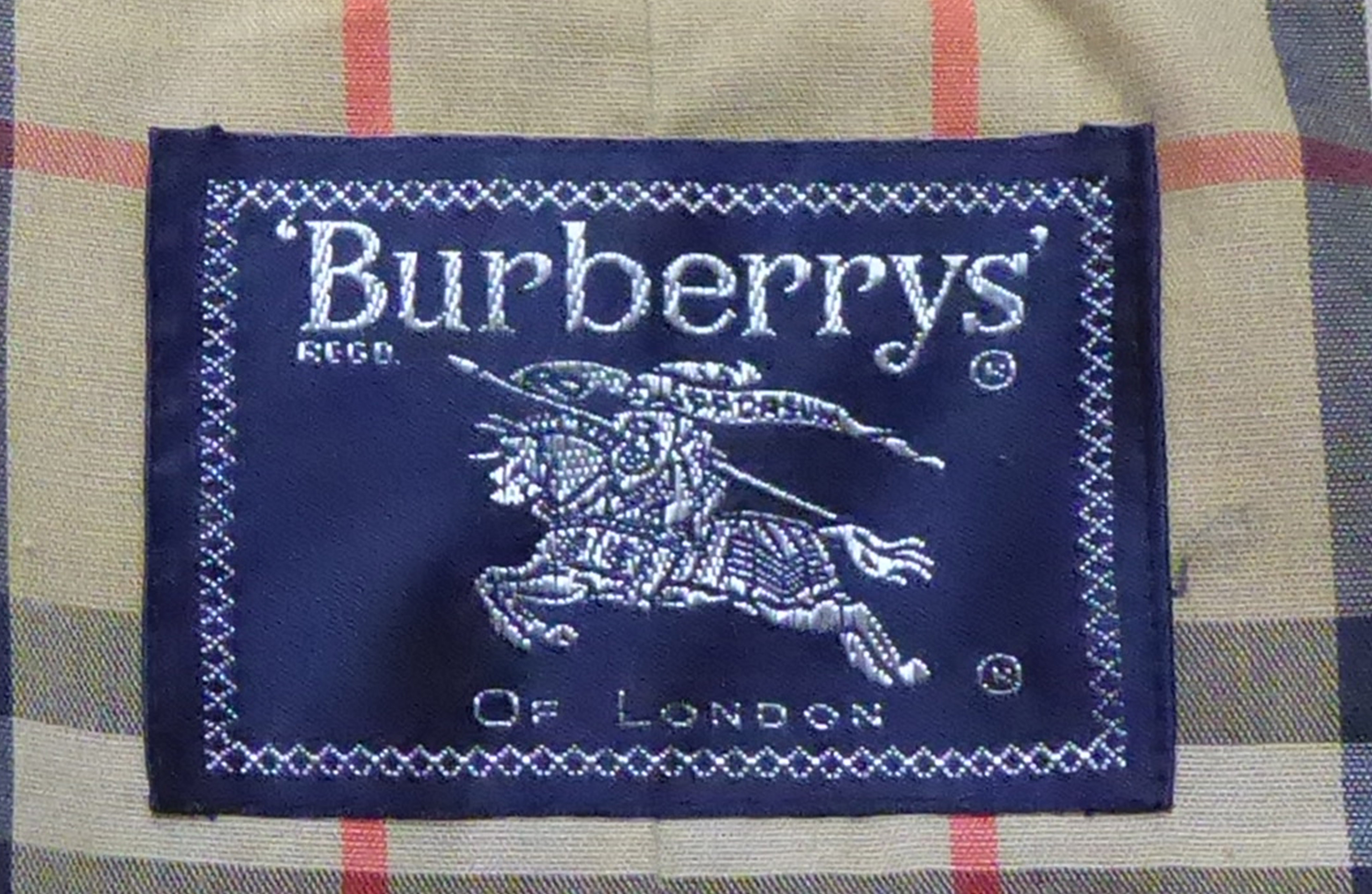 BURBERRY, A VINTAGE GABARDINE LARGE GENT'S OVERCOAT Beige finish with tartan pattern lining, - Image 2 of 2