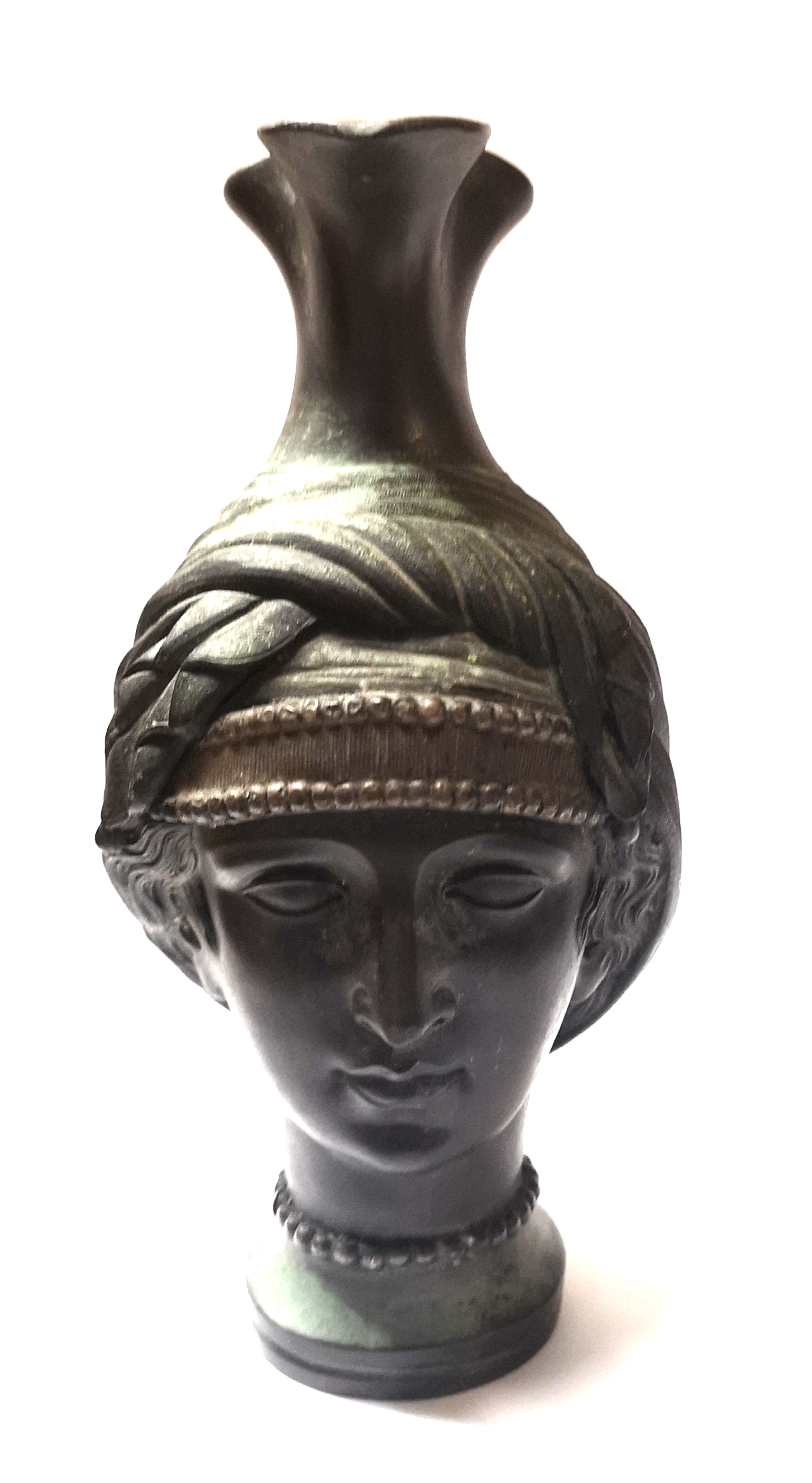 A 19TH CENTURY BRONZE BUST Classical form of a Greek Goddess. (approx 20cm)