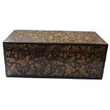 A 19TH CENTURY PEN WORK BOX Heavily decorated with foliage. (19cm x 12cm x 10cm)