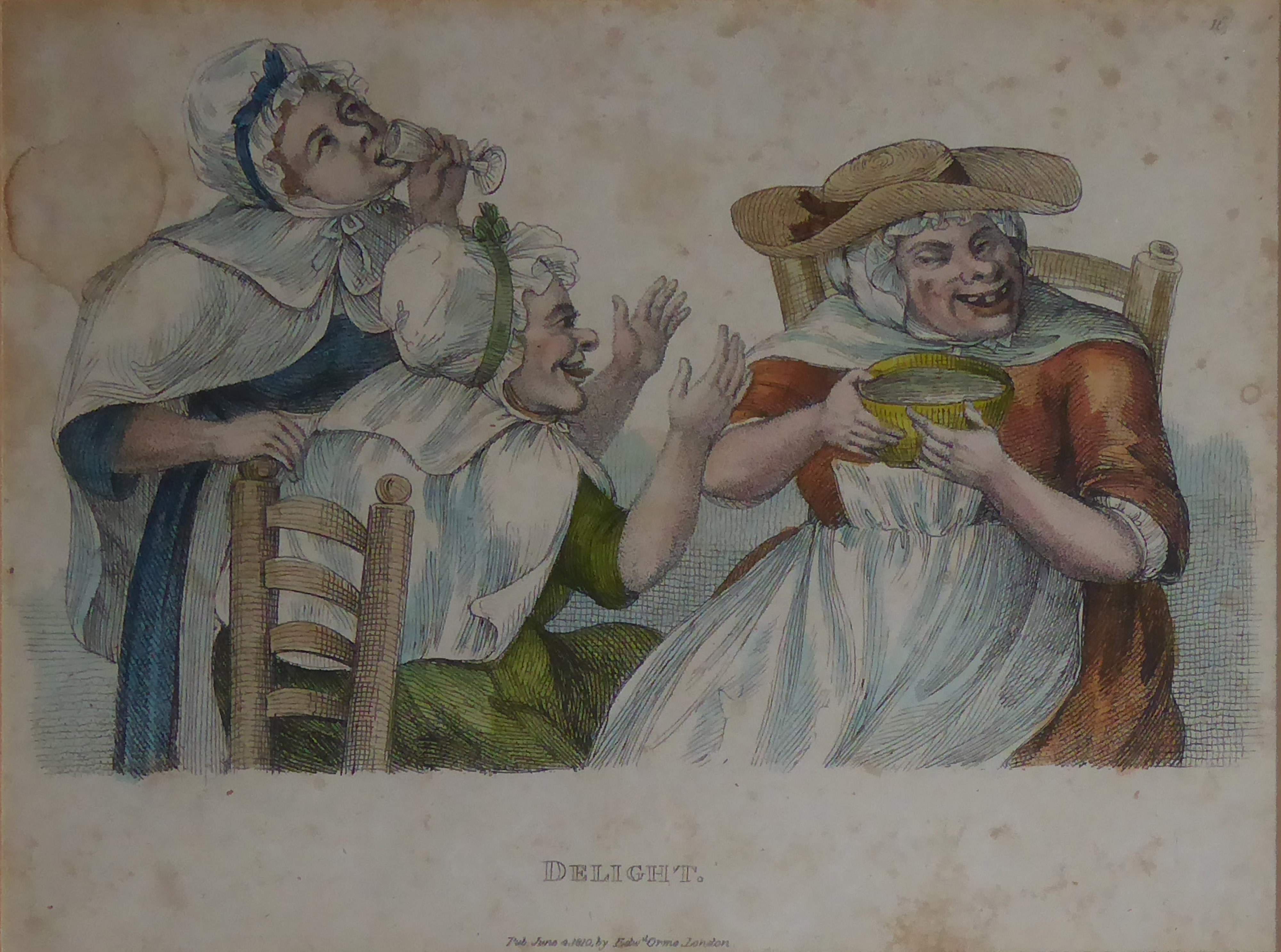 A COLLECTION OF EIGHT EARLY 19TH CENTURY HAND COLOURED ENGRAVINGS Caricatures by Tim Edwin Orme - Image 8 of 11