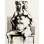 MICHAEL AYRTON, 1921 - 1975, PENCIL AND WASH Titled 'Oracle Astride, 1963', signed, dated,