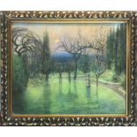 D MCKAY 1913, PASTEL OF A GARDEN SCENE Gilt framed and glazed 59 x 48 cm