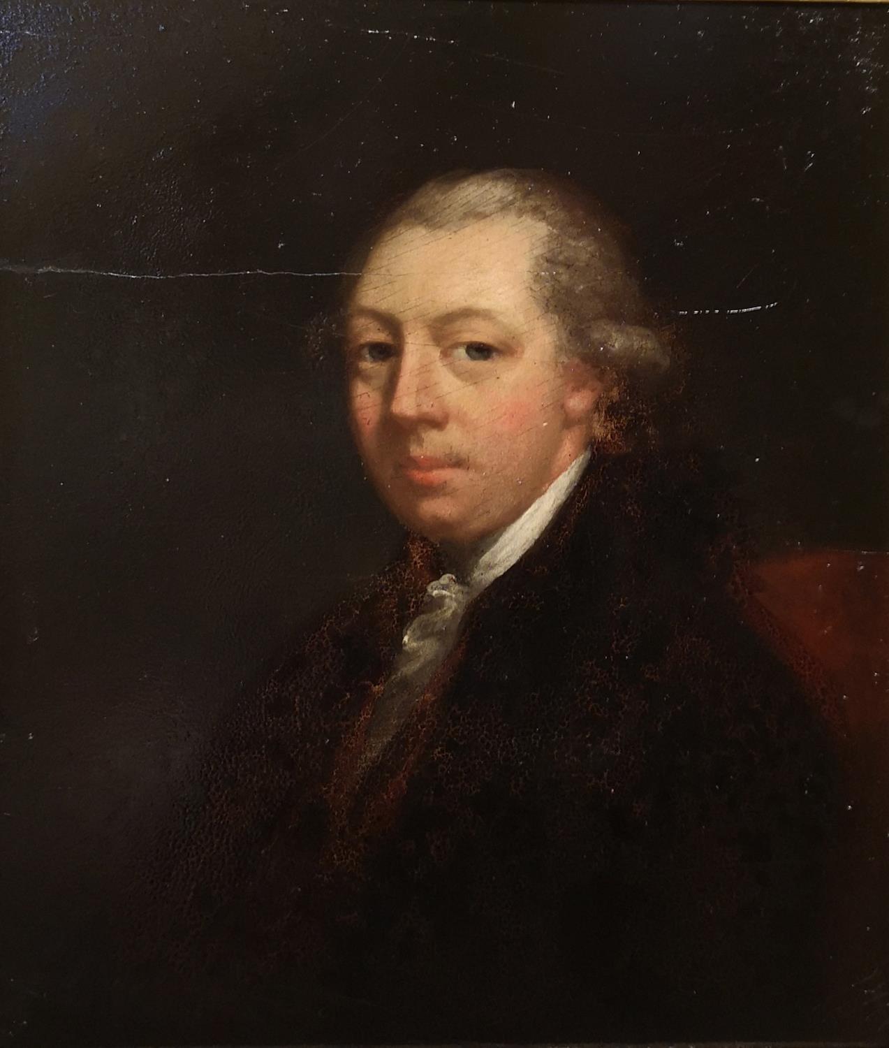 CIRCLE OF SIR JOSHUA REYNOLDS, P.R.A. PLYMPTON, DEVON, 1723 - 1792, LONDON, OIL ON PANEL Portrait of