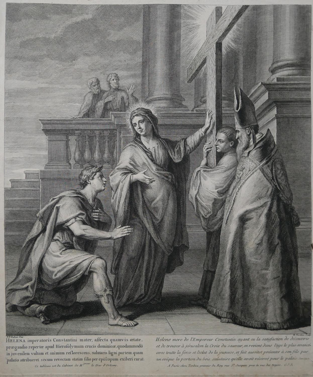 AFTER PETER PAUL RUBENS, 17TH/18TH CENTURY ENGRAVING Saint Helen, by Nicolas-Henri Tardieu, with