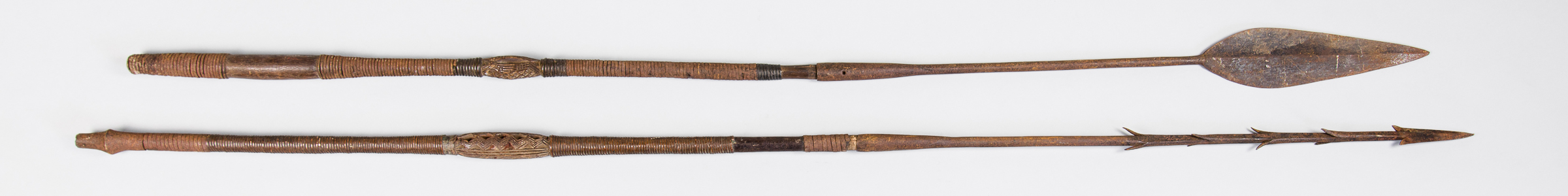 TWO 19TH CENTURY AFRICAN KUBA TRIBE SPEARS.