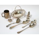 A COLLECTION OF GEORGIAN AND LATER SILVER FLATWARE Including a tablespoon hallmarked London, 1842