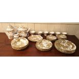 ROYAL CROWN DERBY, GOLD AVES, A FORTY-ONE PIECE DINNER/TEA SET Comprising six dinner plates, six