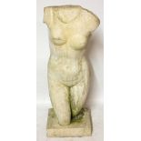 AFTER THE ANTIQUE, A RECONSTITUTED FEMALE NUDE TORSO Impressed mark 'Moulage Musee du lLuvre