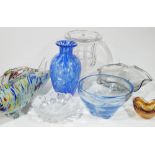 A COLLECTION OF 20TH CENTURY ART GLASS Comprising a Goebel urn form vase, signed and two