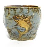 MARTIN BROTHERS, BRITISH, ESTABLISHED 1873, A STONEWARE GLAZED POT The incised decoration in the