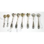 FOUR PAIRS OF GEORGIAN SILVER SALT SPOONS Plain form hallmarked London Ely and Fearn, 1807 and 1805,