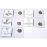 GETA, A COLLECTION OF FIVE ROMAN SILVER COINS Den 200-202 AD,PR-Inc IV-Ventvt is, Laodicea 198-200