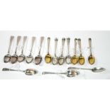 A COLLECTION OF FIFTEEN GEORGIAN SILVER TEASPOONS Including four hallmarked Pargeter, 1750, three