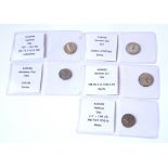 A COLLECTION OF FIVE ROMAN SILVER COINS Hadrian 119-122 AD, Pm Tr P Cos III Arternitas, 117-138 Ad