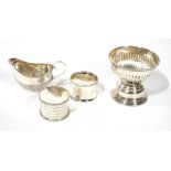 A COLLECTION OF EARLY 20TH CENTURY SILVERWARE Comprising a fluted bowl, hallmarked Birmingham, 1907,