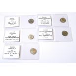 A COLLECTION OF FIVE ROMAN SILVER COINS Caracalla Rome 196AD Destinato Imperat Littuus Apex