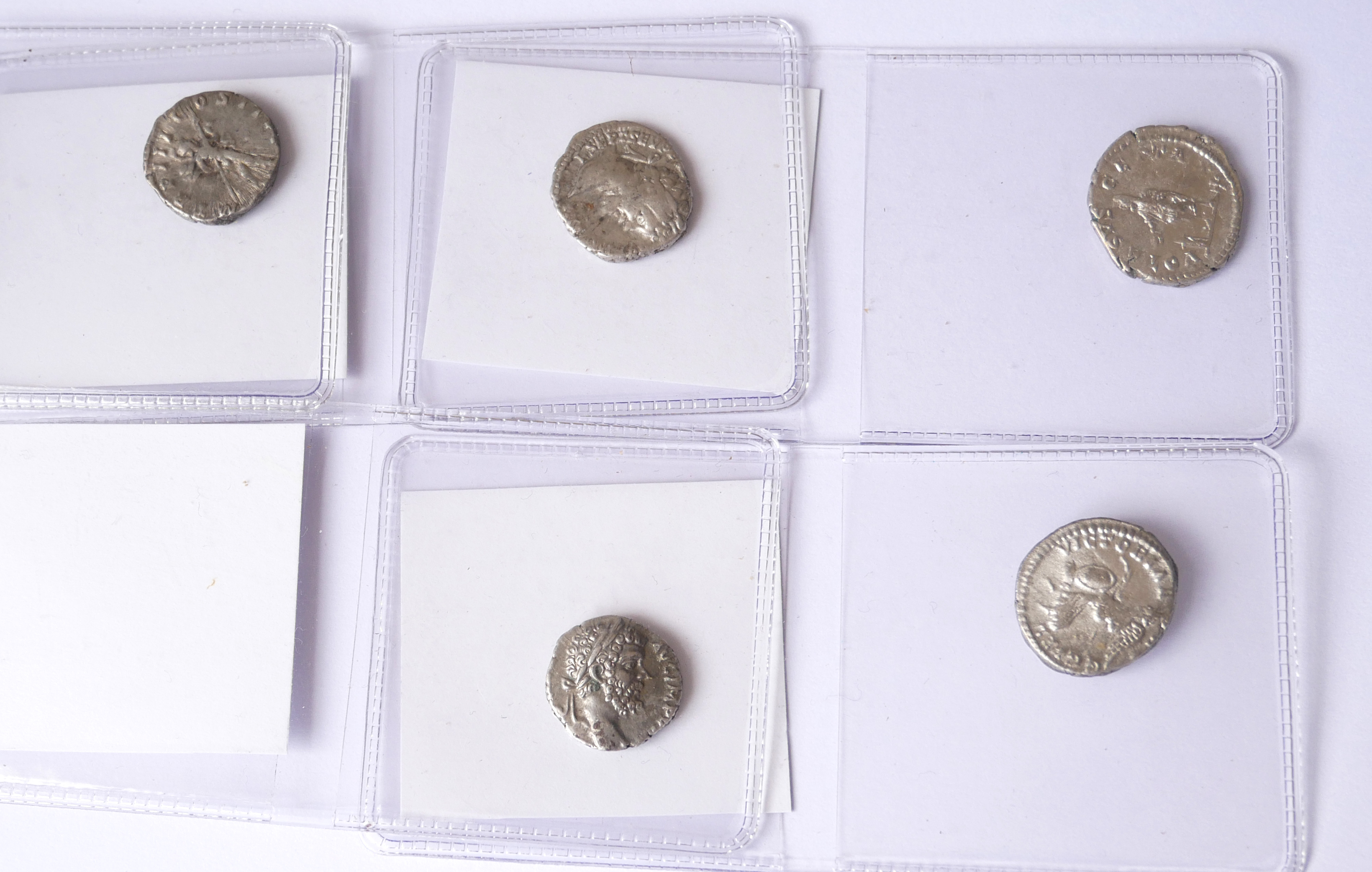 SEPTIMIUS SEVERUS, A COLLECTION OF FIVE ROMAN SILVER COINS PM TR P V COS II PP Pax,196 ADVENTU ABG - Image 2 of 2