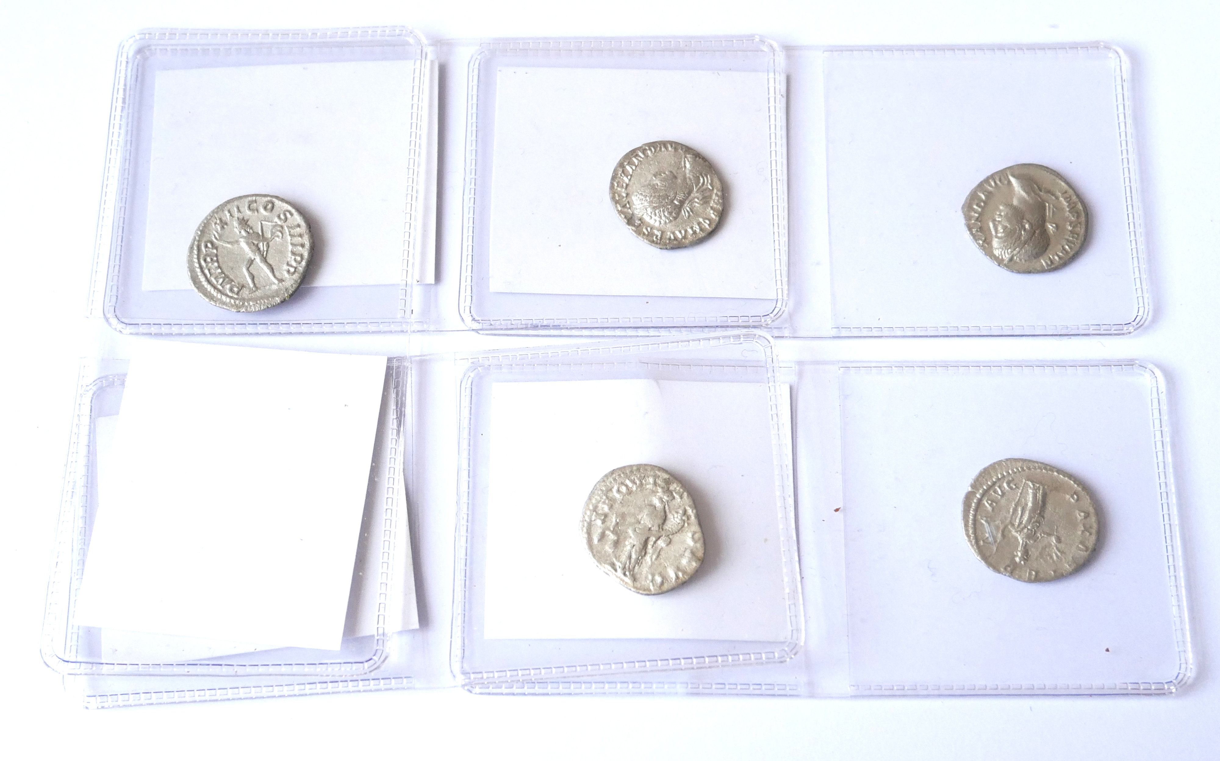 SEVERUS ALEXANDER, A COLLECTION OF FIVE ROMAN SILVER COINS Fides Militm,Rome Mint 233AD, Aequitas - Image 2 of 2