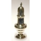 A GEORGIAN SILVER BALUSTER CASTER With beaded edge, hallmarked Jabez Danielle and James Mince,