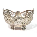 A VICTORIAN SILVER CLASSICAL FORM BONBON DISH Pierced design with swags and masks, hallmarked Nathan
