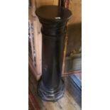 A REGENCY DESIGN PAINTED WOODEN PLINTH Of cannon barrel form. (diameter 26cm x h 97cm)