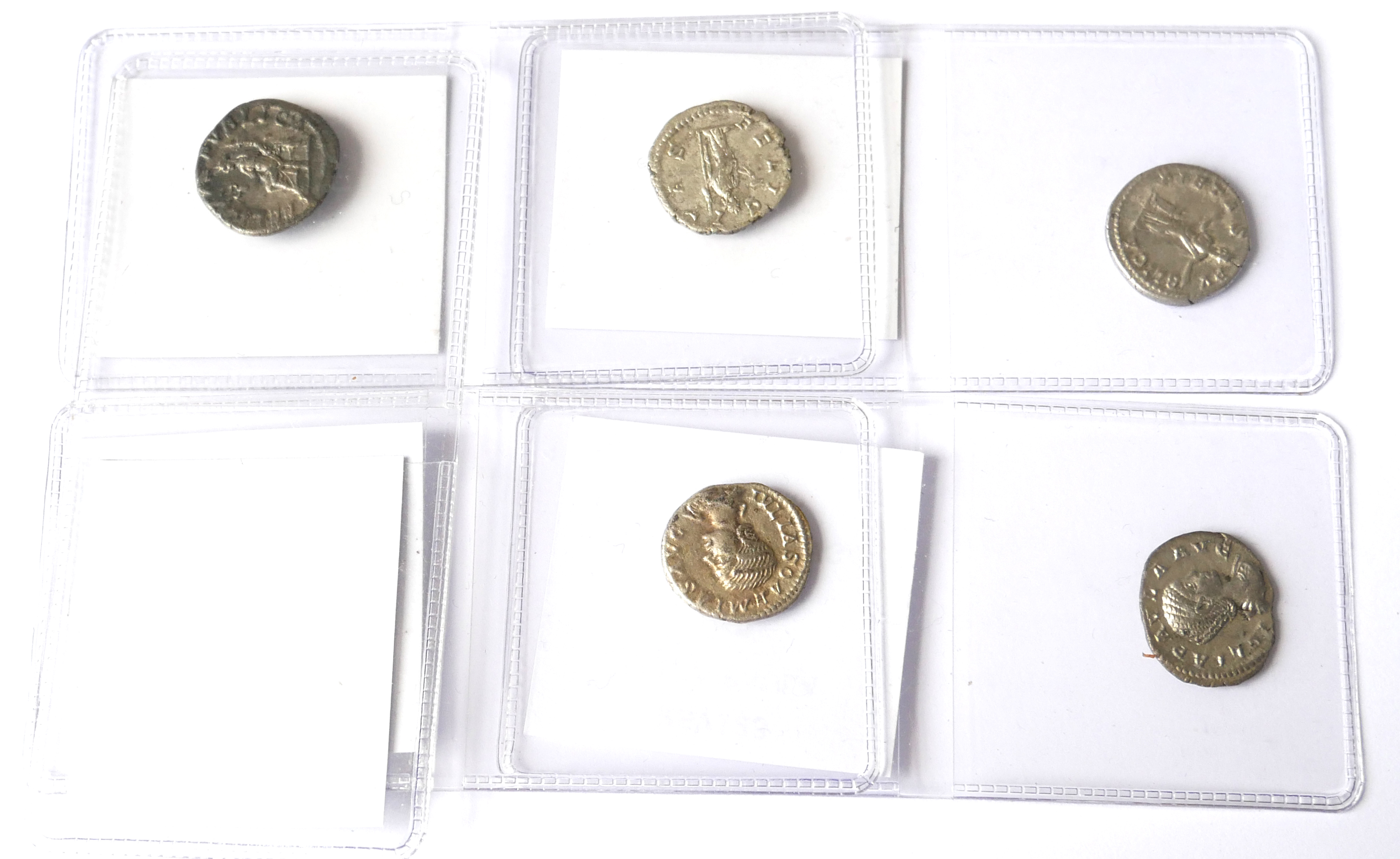 A COLLECTION OF FIVE ROMAN SILVER COINS Julia Paula Concordia Avgg,Julia Domna Pietas Pvblica - Image 2 of 2