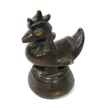A CHINESE BRONZE FIGURAL PAPERWEIGHT Modelled as a archaic form bird. (approx 5cm)