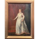 FOLLOWER OF TITIAN, A 17TH/18TH CENTURY OIL ON CANVAS Full length portrait of a Venetian woman in