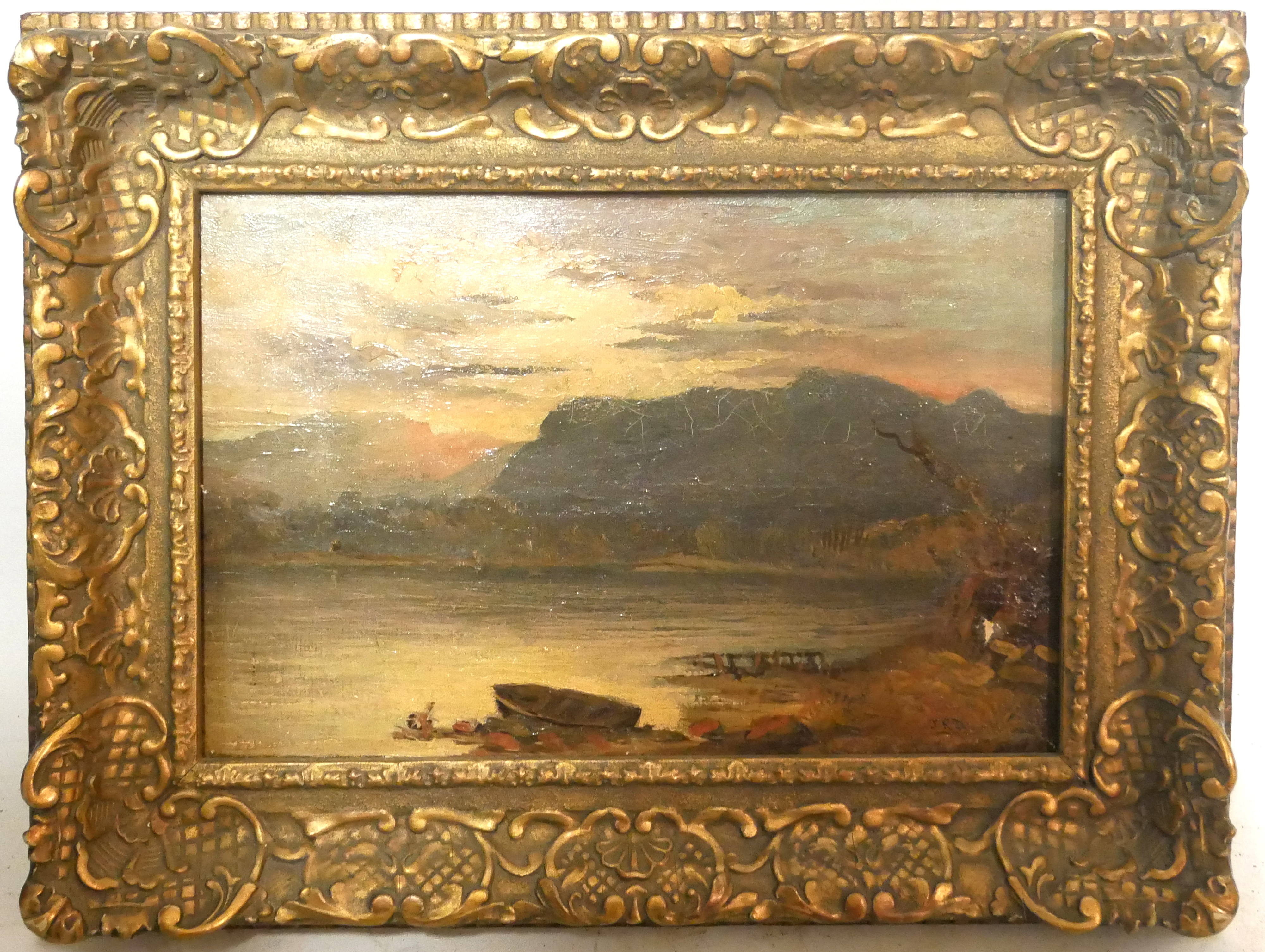 19TH CENTURY OIL ON CANVAS, LANDSCAPE Signed bottom right with monogram 'JRD'. label verso John - Image 2 of 5