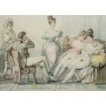 AFTER PAUL-MARC-JOSEPH CHENAVARD, 1807 - 1895, A SET OF FOUR MODERN EROTIC PRINTS Titled 'The