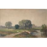GEORGE VICAT COLE, 1833 - 1893, 19TH CENTURY WATERCOLOUR Landscape scene, Dorney Common on The