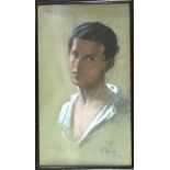 A. PASCOE, 1930, PASTEL Portrait of a young man, signed, framed and glazed. (28cm x 48cm)