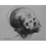 MICHAEL AYRTON, 1921 - 1975, PEN AND WASH Titled ?Head of a Negro, 1951?, signed, dated, mounted,