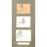 L.S. LOWRY, A SET OF THREE LIMITED EDITION PRINTS (850) FRAMED AS ONE Nursery sketches, mounted