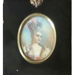 DANIEL SAINT, 1778 - 184, OVAL PORTRAIT MINIATURE Madam pompadour, signed Saint, framed and glazed.