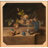 JEAN PRIN, 1679 - 1729, WATERCOLOUR Still life, bearing Fry Gallery label, mounted, framed and