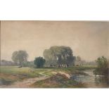 GEORGE VICAT COLE, 1833 - 1893, 19TH CENTURY WATERCOLOUR Landscape scene, Dorney Common on The