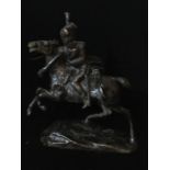 RAPHAELO NANNINI, A 19TH CENTURY ITALIAN BRONZE EQUESTRIAN FIGURE Imperial Soldier on horseback,