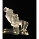 LALIQUE, A BOXED FROSTED GLASS FIGURAL GROUP, ENTWINED DANCERS Kneeling position, bearing engraved