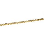 AN 18CT GOLD AND DIAMOND TENNIS BRACELET The single row of round cut diamonds in alternating