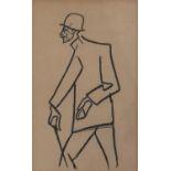ATTRIBUTED TO HENRI GAUDIER-BRZESKA, FRENCH, 1891 - 1915, PEN SKETCH Man with bowler hat, framed and