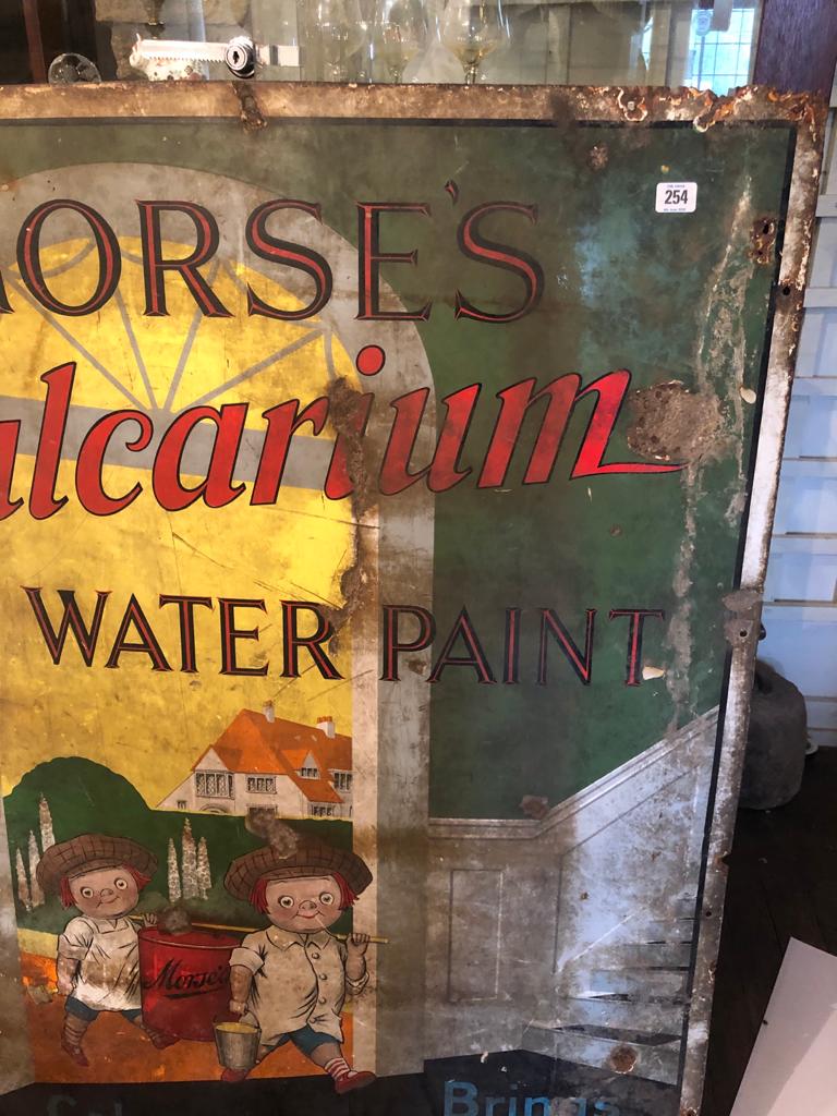 A VERY RARE AND ORIGINAL 'MORSES CALCARIUM WATER PAINT' ENAMELLED ADVERTISING SIGN Possibly the - Image 16 of 16