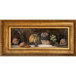 ARTHUR DUDLEY, 1890 - 1909, WATERCOLOUR Still life, fruit, signed, dated 92', in giltwood and