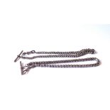 A VICTORIAN SILVER ALBERT WATCH CHAIN The graduated links hallmarked Birmingham, 1901, together with