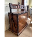 A 19TH CENTURY CHINESE CARVED ELM AND IRON BOUND MARRIAGE CHEST. (103cm x 82cm x 49.5cm)